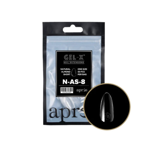 Apres Gel-X Natural Refill Bag 50pcs - Size #00 - 9 - Almond | Short