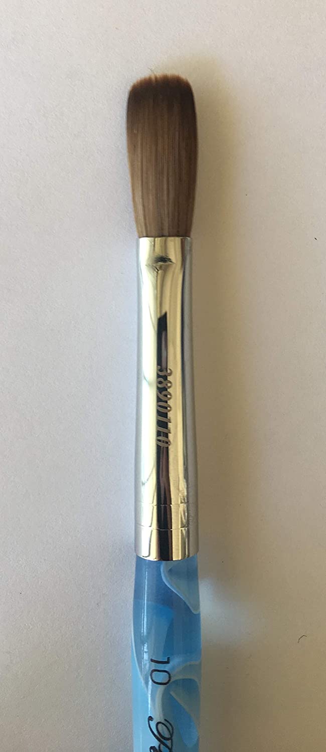 Petal Blue Marble Crimped Kolinsky Acrylic Nail Brush - Choose Size