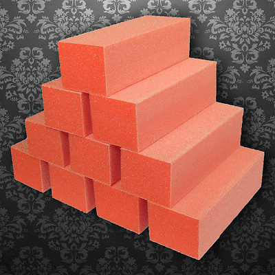 Cre8tion Professional Nails Buffer Orange White Premium 3 Ways - Grit  80/100 (Case of 500 pcs)