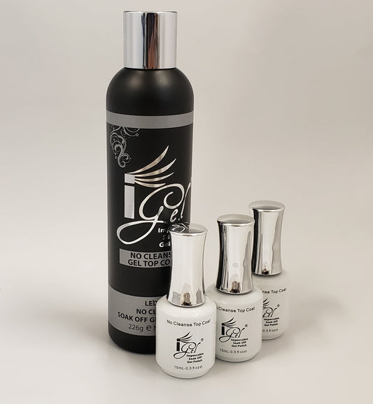 Igel Impeccable Soak off Gel - NO CLEANSE GEL TOP COAT - Choose Size