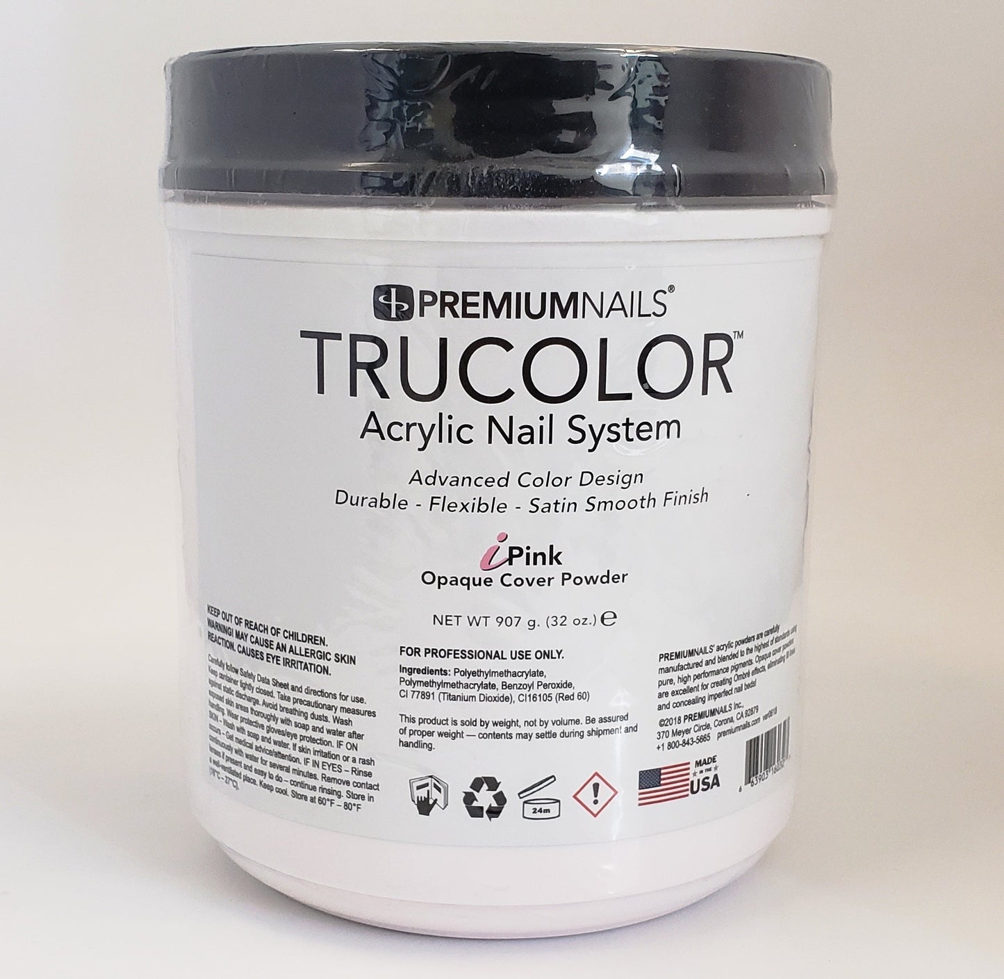PREMIUMNAILS Trucolor Nail Acrylic Opaque Cover Powder - iPINK - Choose your size