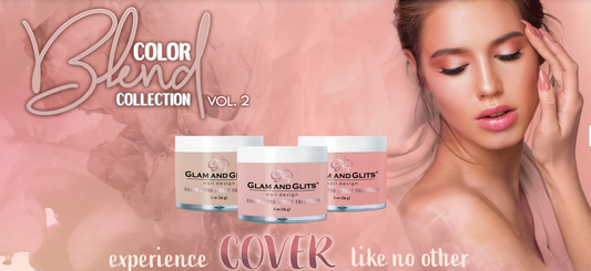Glam & Glits Nail Design - Collection Vol. 2  COLOR BLEND OMBRE' & MARBLING NAIL ACRYLIC POWDER - 2oz/Jar