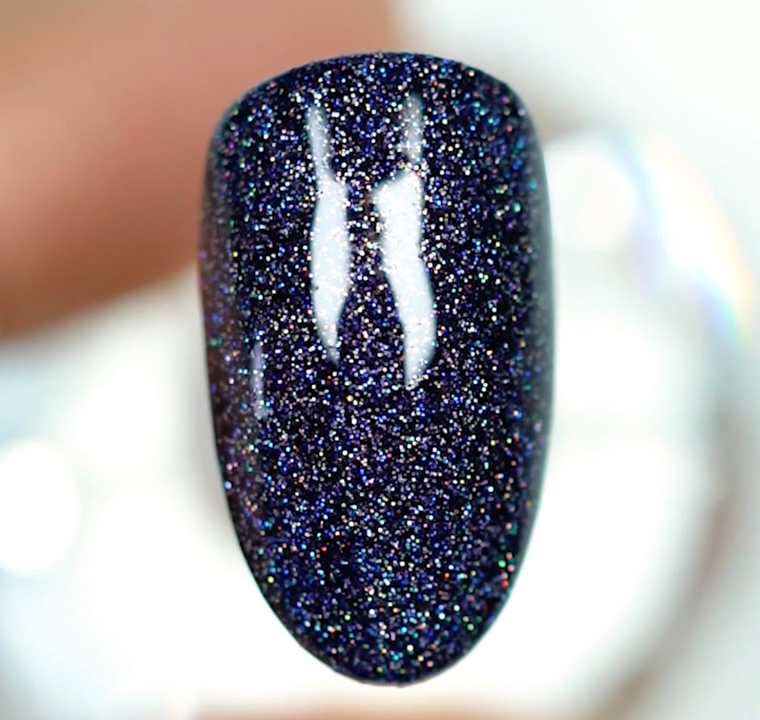 DND DC Mermaid Soak off Gel in holographic glitter - #253 Midnight