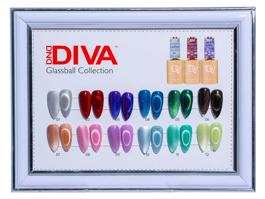 DND Diva Glass Ball Collection 9D Cateyes Set 12 Bottles (#01 - #12)