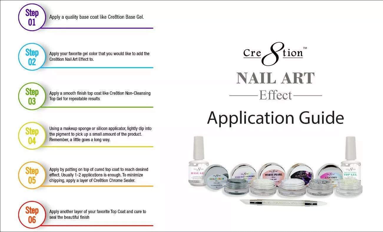 Cre8tion Nail Art Effect Powder 1g Jar - Unicorn # 01