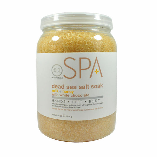 BCL Spa Organic Pedicure Spa Dead Sea Salt 64oz  - Milk + Honey white Chocolate