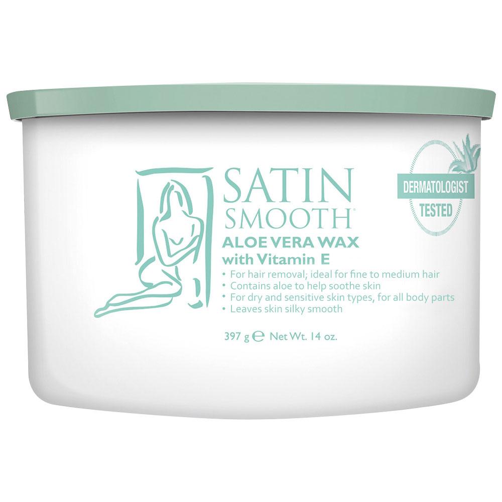 Satin Smooth Wax Aloe Vera 14oz For Sensitive Skin - Pack of 10