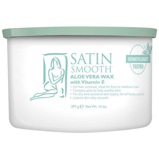 Satin Smooth Wax Aloe Vera For Sensitive Skin 14oz