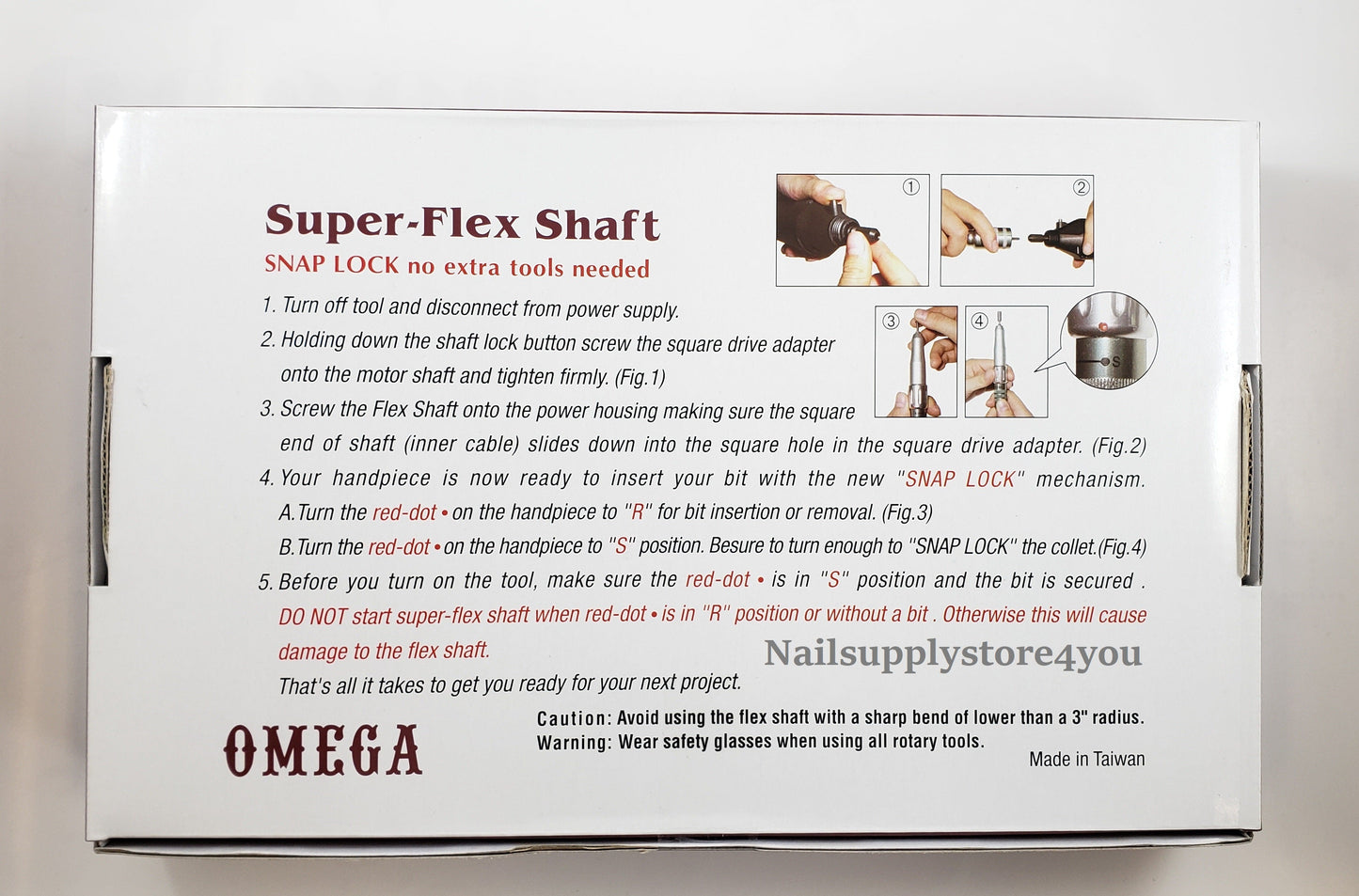 OMEGA - 2-Way w/ Super Flex Shaft Drill Set (3/32 Shank) - Complete set (SLIM TYPE FLEX)