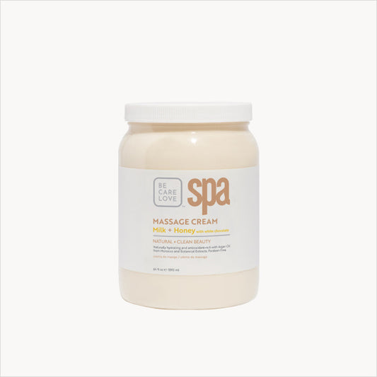 BCL Organic Spa Pedicure Massage Cream Half Gallon (64oz) - Milk + Honey w/ White Chocolate