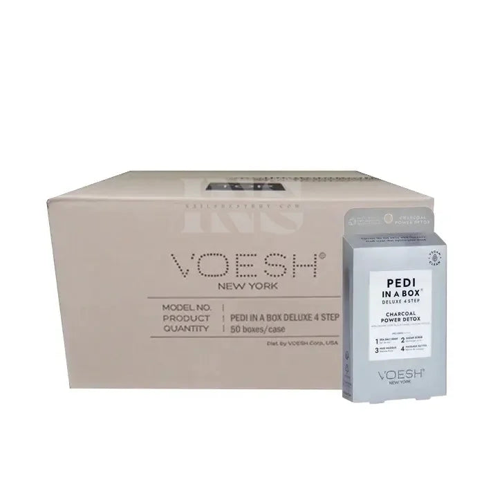 VOESH Deluxe Pedicure In A Box 4 In 1 (Case 50 packs) - charcoal power detox