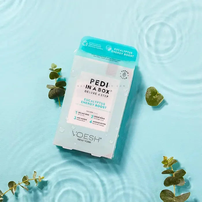 VOESH Deluxe Pedicure In A Box 4 In 1 (Case 50 packs) - Eucalyptus Energy Boost