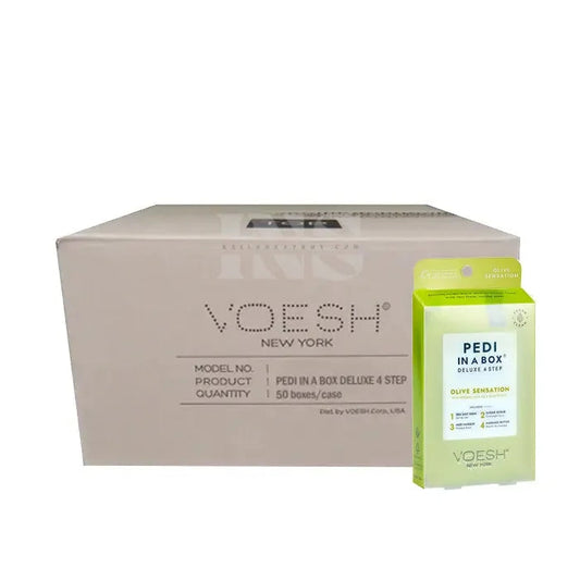 VOESH Deluxe Pedicure In A Box 4 In 1 (Case 50 packs) - Olive Sensation